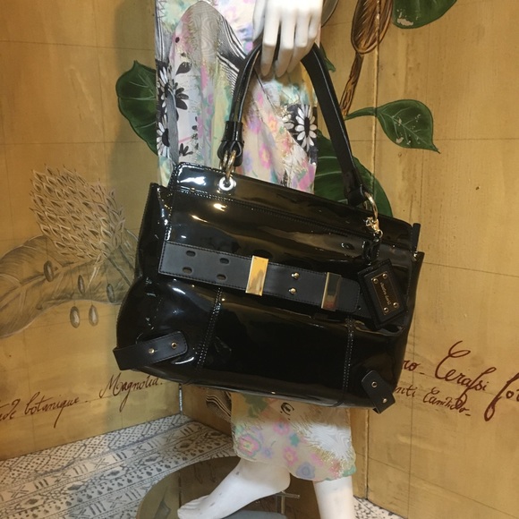 Charles David black patent leather handbag new! - Picture 3 of 15